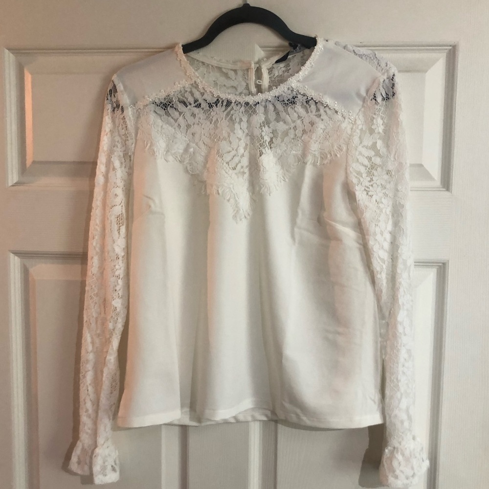 White lace shirt